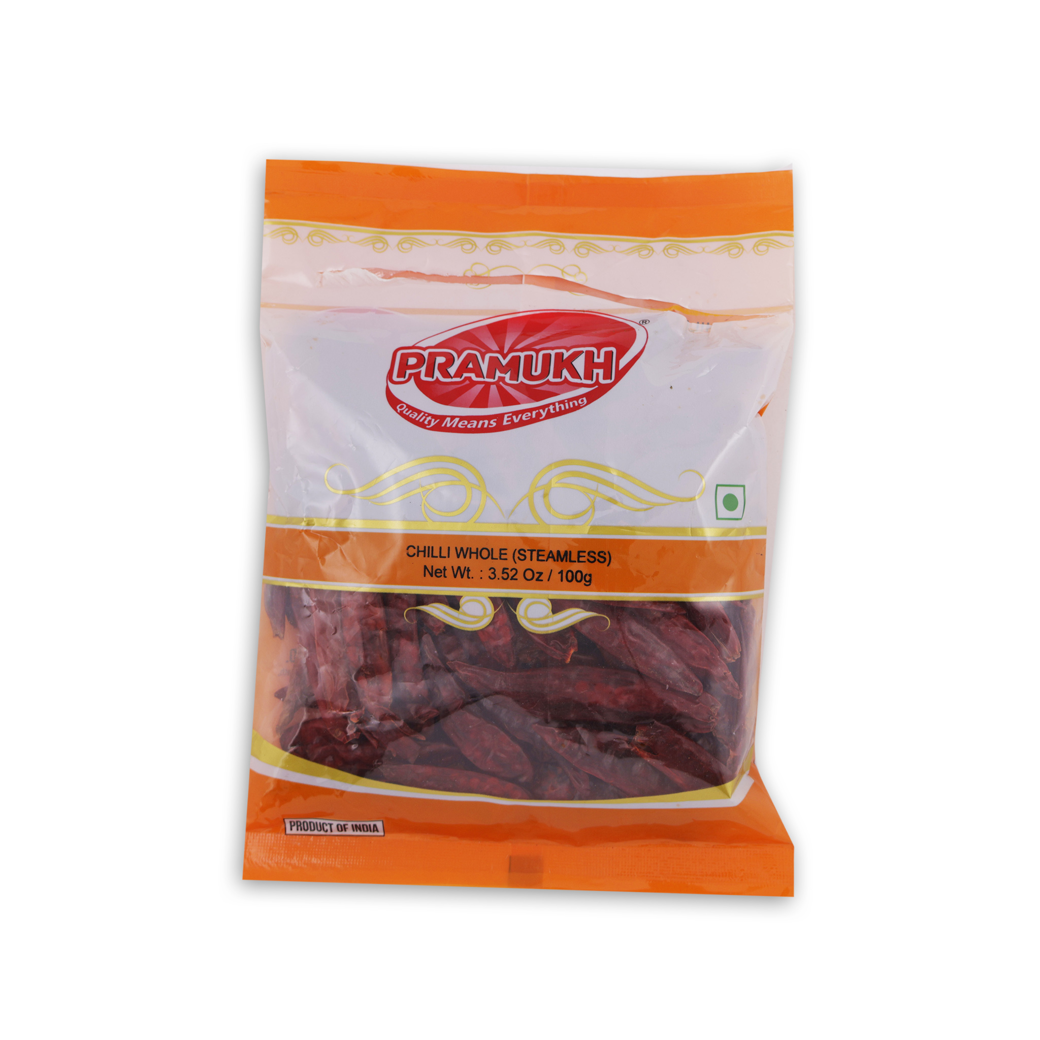 CHILLI WHOLE STEMLESS 100GM PRAMUKH