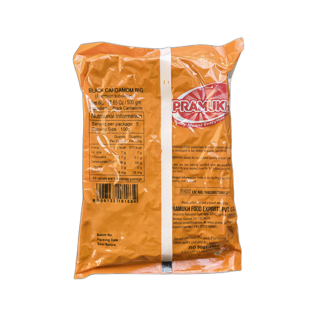 CARDAMOM BLACK(ELCHA) 500G PRAMUKH