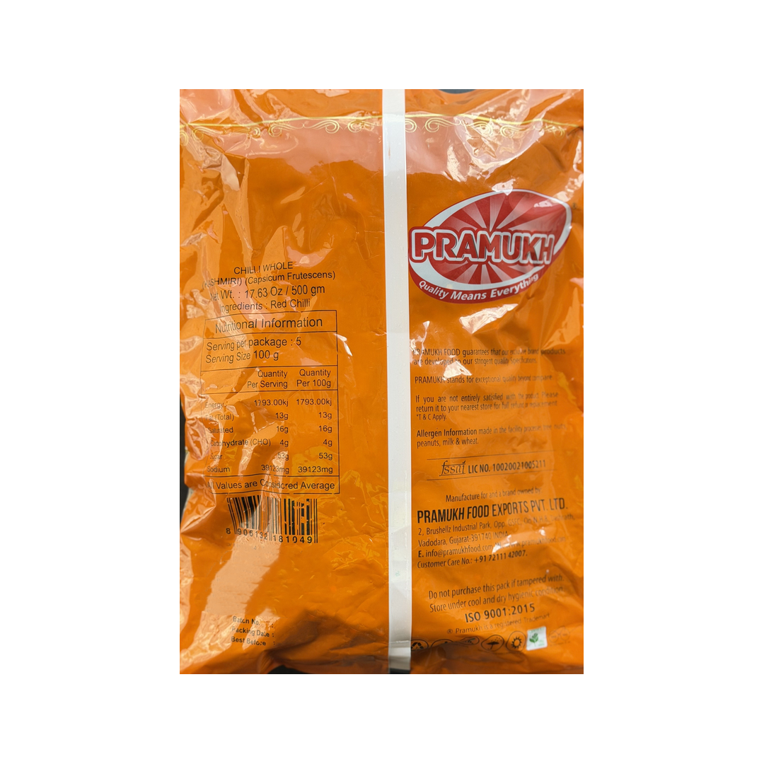 CHILLI WHOLE KASHMIRI 500G