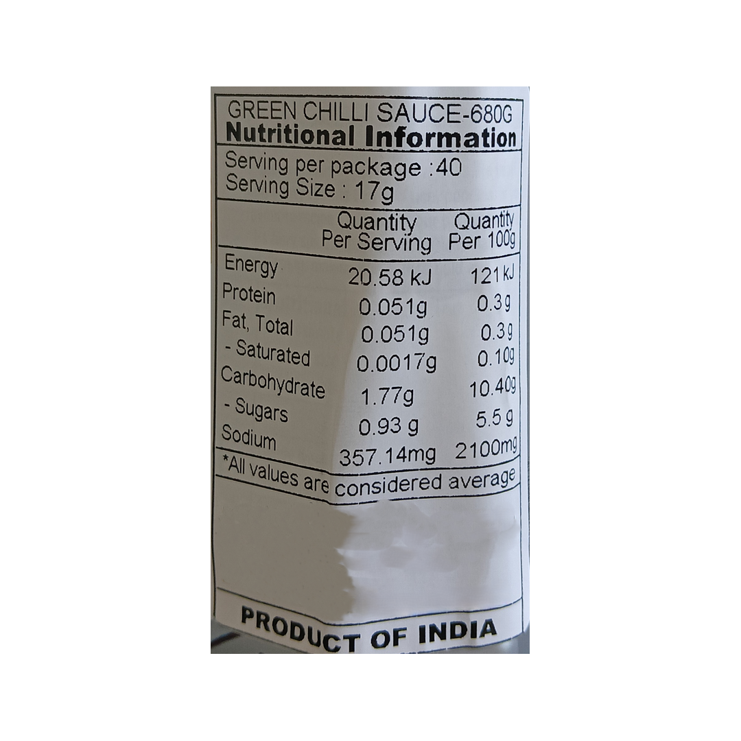 GREEN CHILLI SAUCE 680G CHINGS