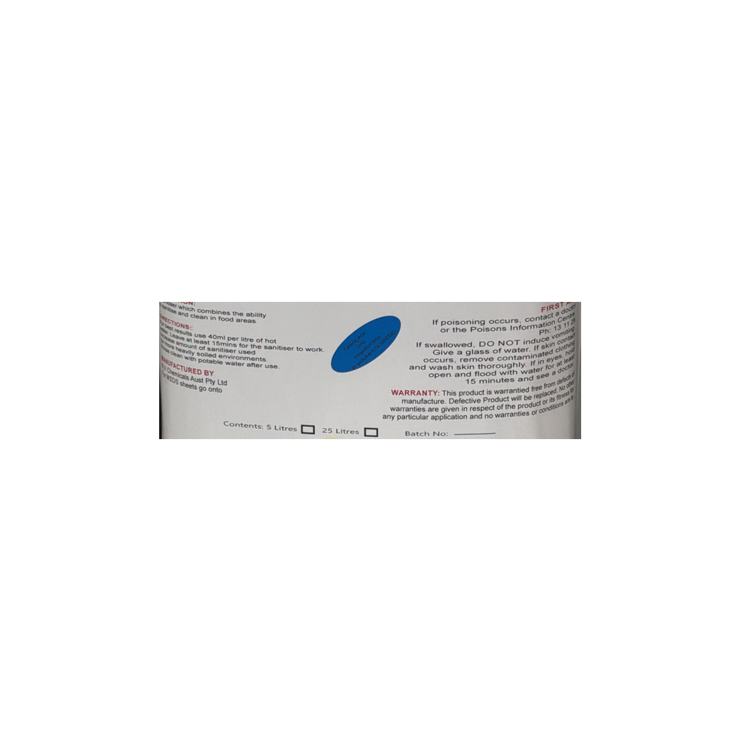 SANITISER FOOD GRADE 5LTR