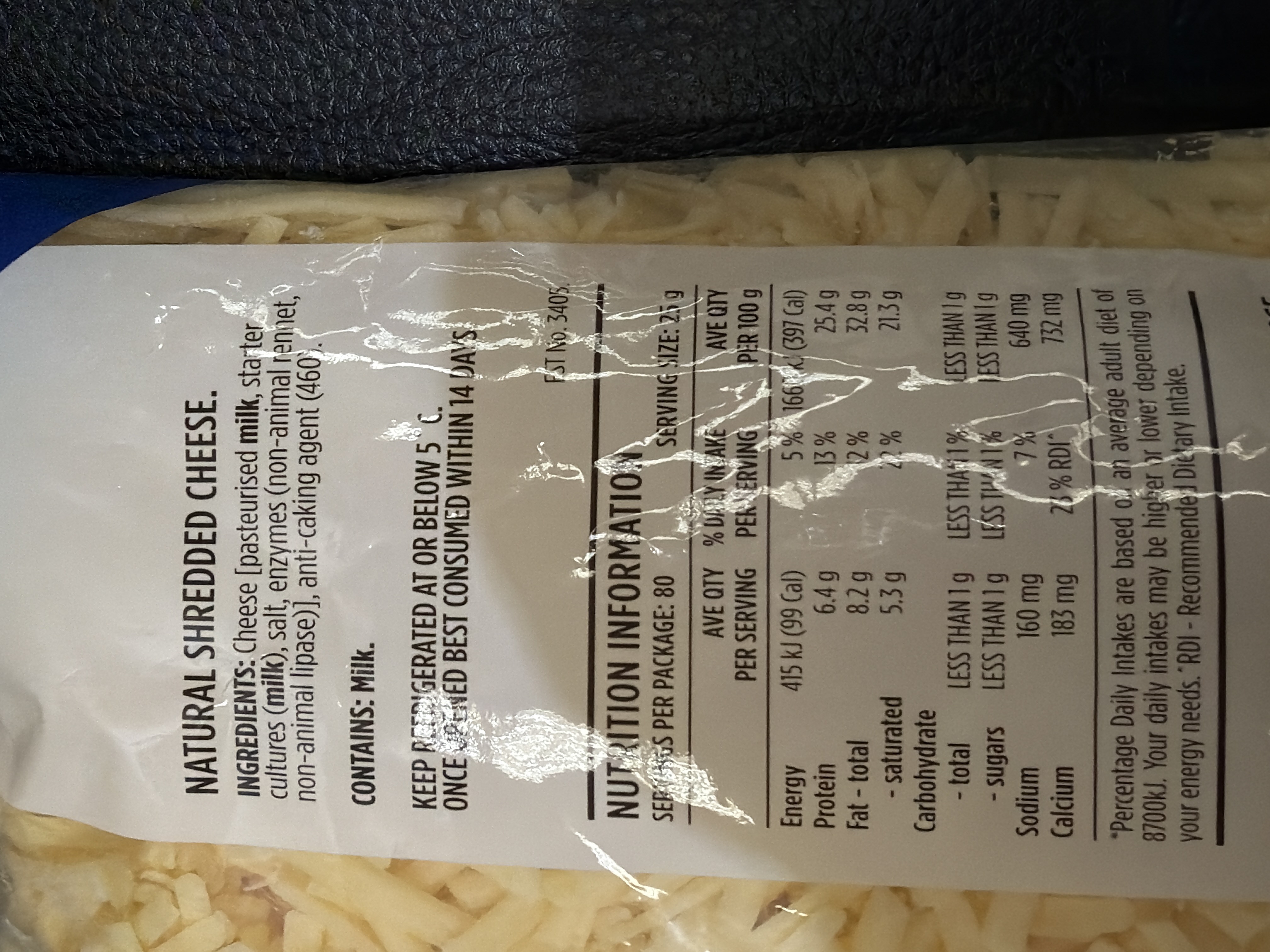 FRED WALKER TASTY SHRED CHEESE 2KG