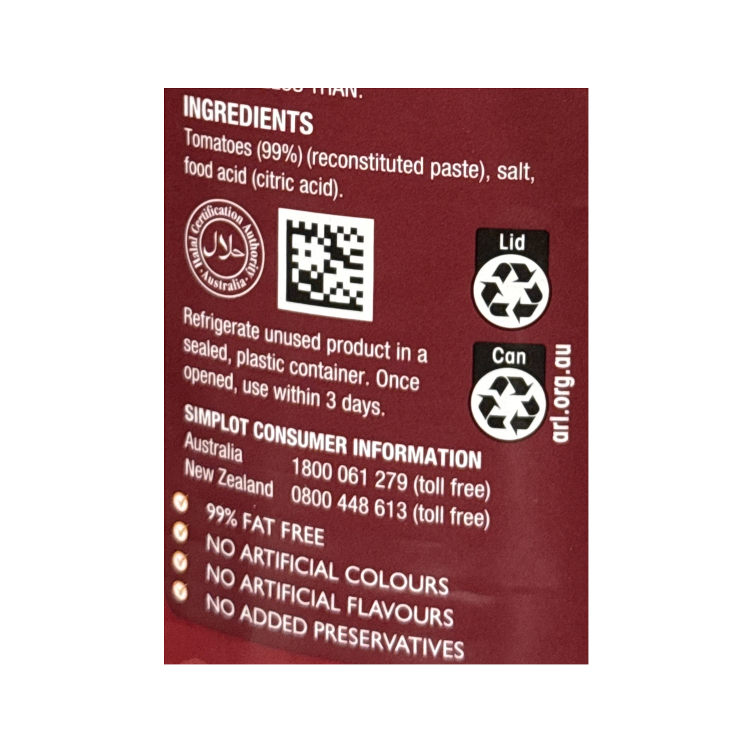 TOMATO PUREE 3XA10 LEGGOS