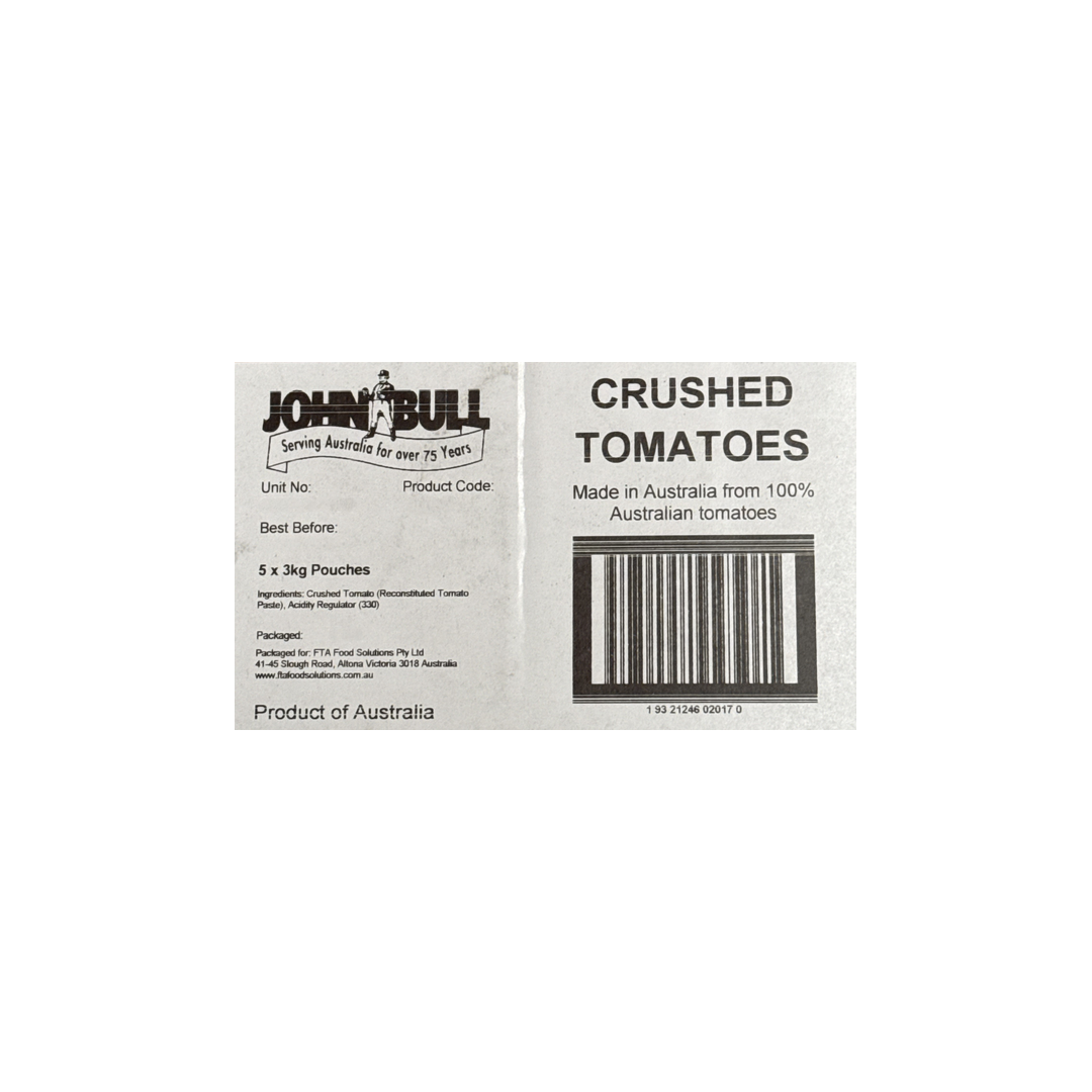 TOMATO CRUSHED POUCH 5 X3KG JB