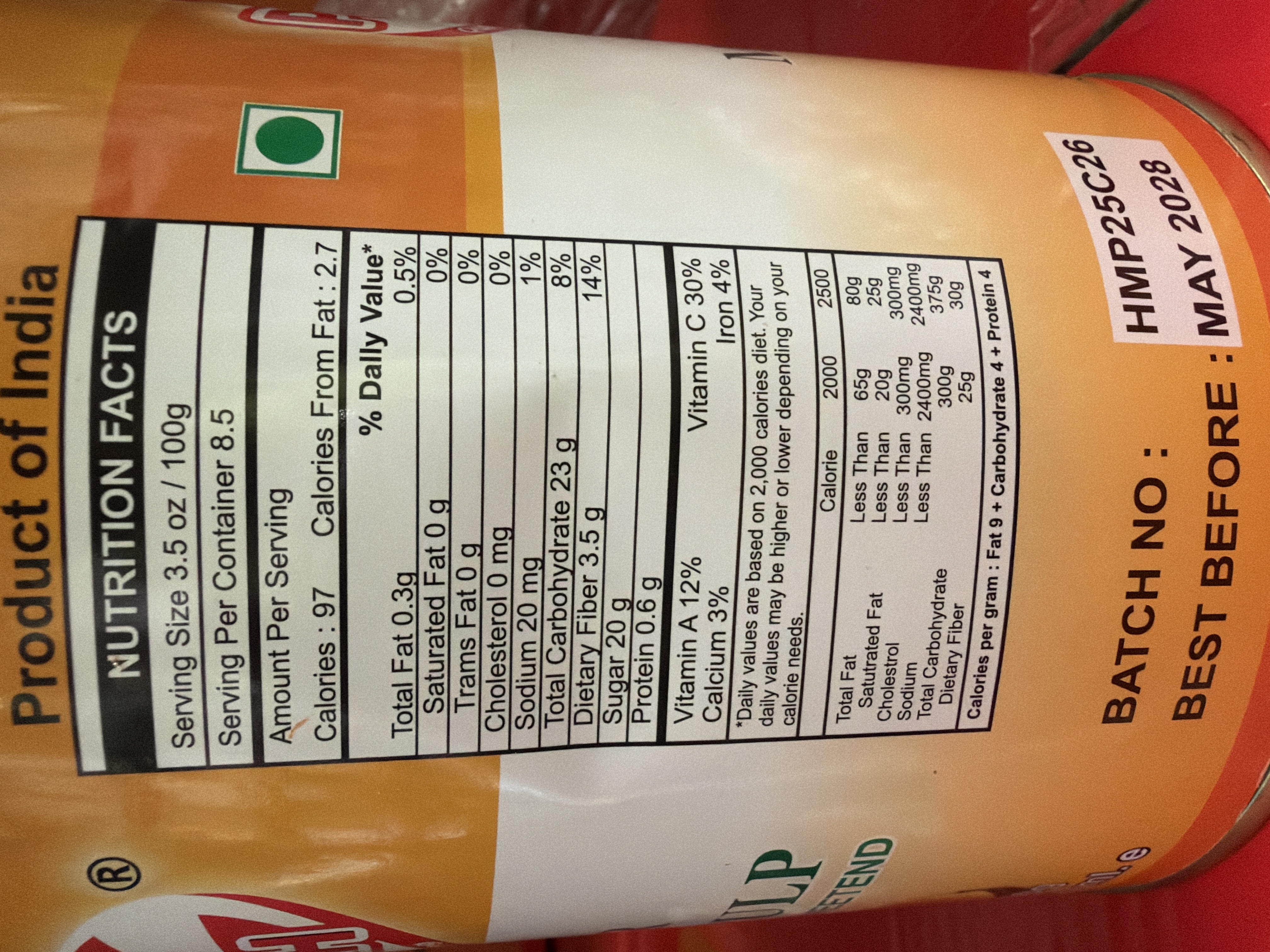 MANGO PULP KESAR 850G PRAMUKH