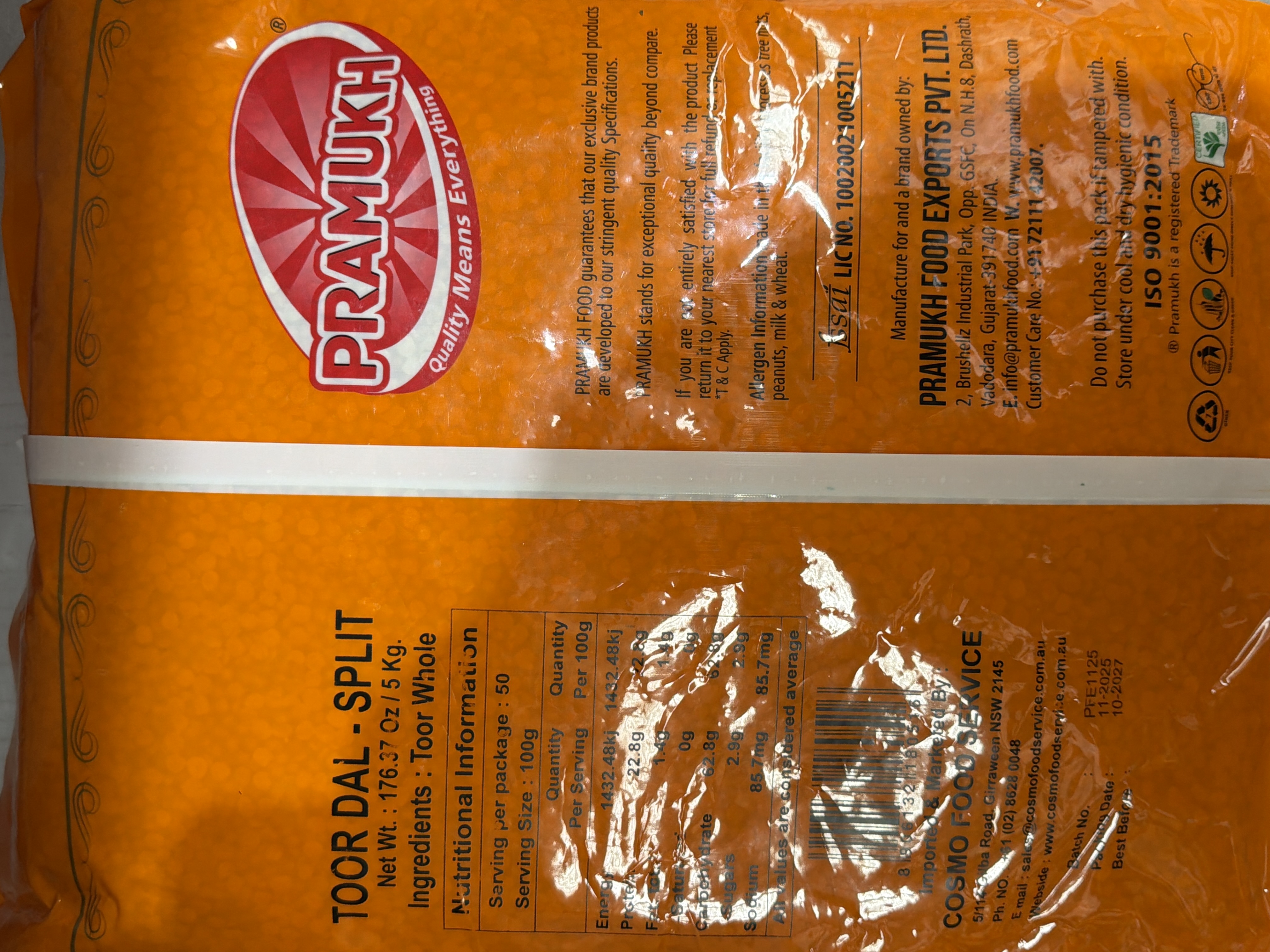 TOOR DAL 5KG PRAMUKH
