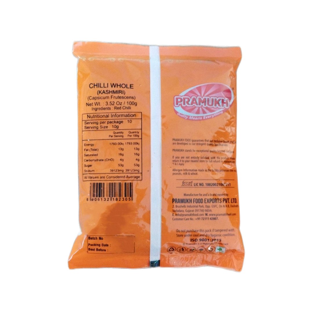 CHILLI KASHMIRI WHOLE 100G 