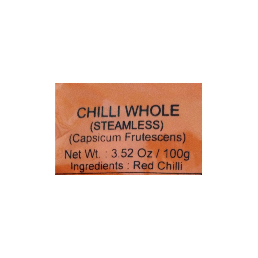 CHILLI WHOLE STEMLESS 100GM PRAMUKH