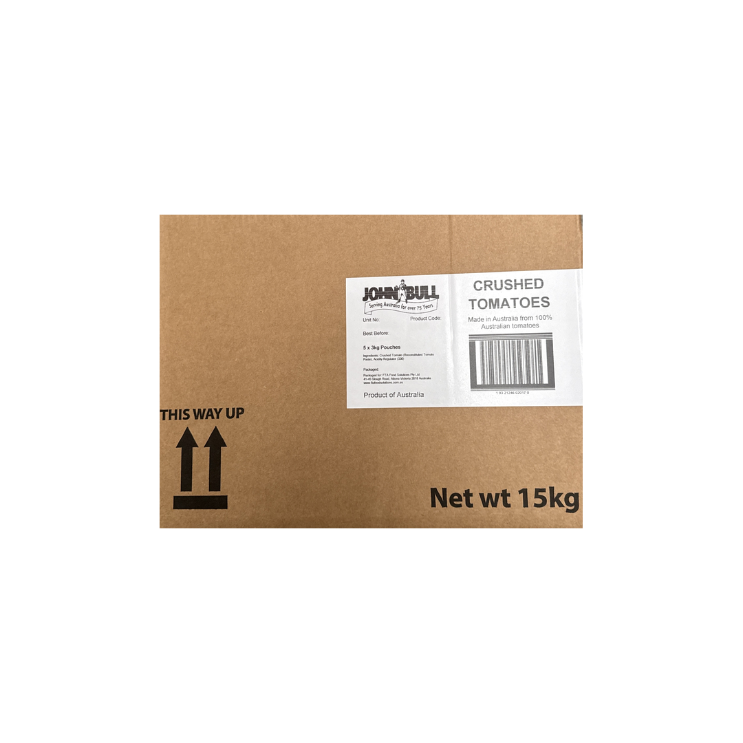 TOMATO CRUSHED POUCH 5 X3KG JB
