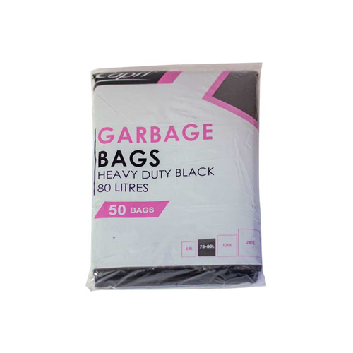 GARBAGE BAGS EXTRA H/D 75-80L BLACK X 200