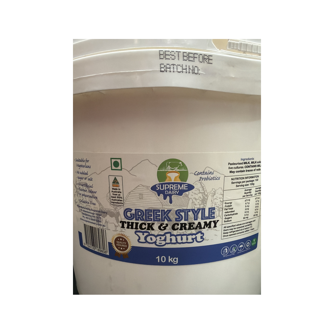 YOGHURT GREEK STYLE 10KG SUPREME DAIRY 