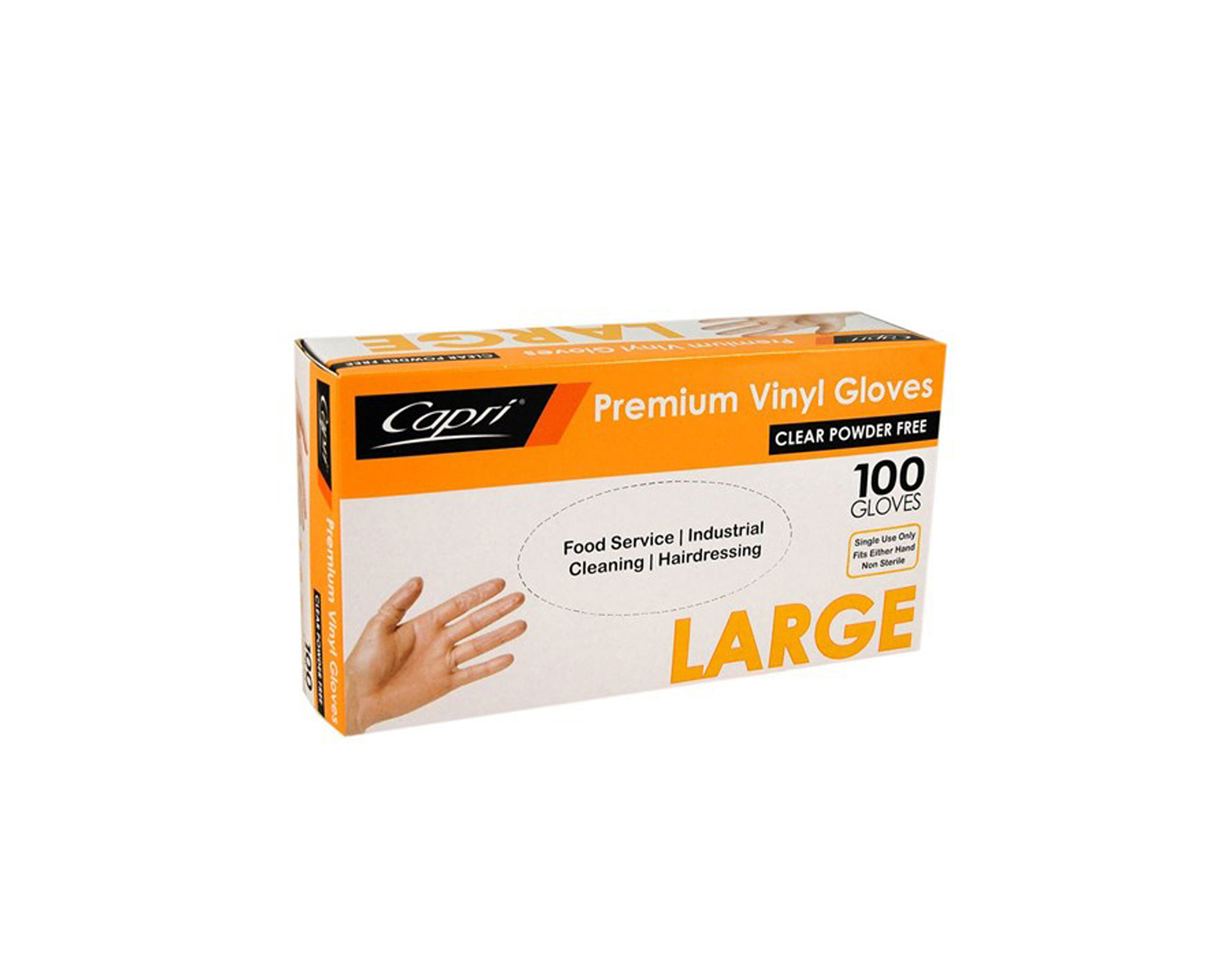 GLOVES VINYL PWD FREE(LARGE) X100