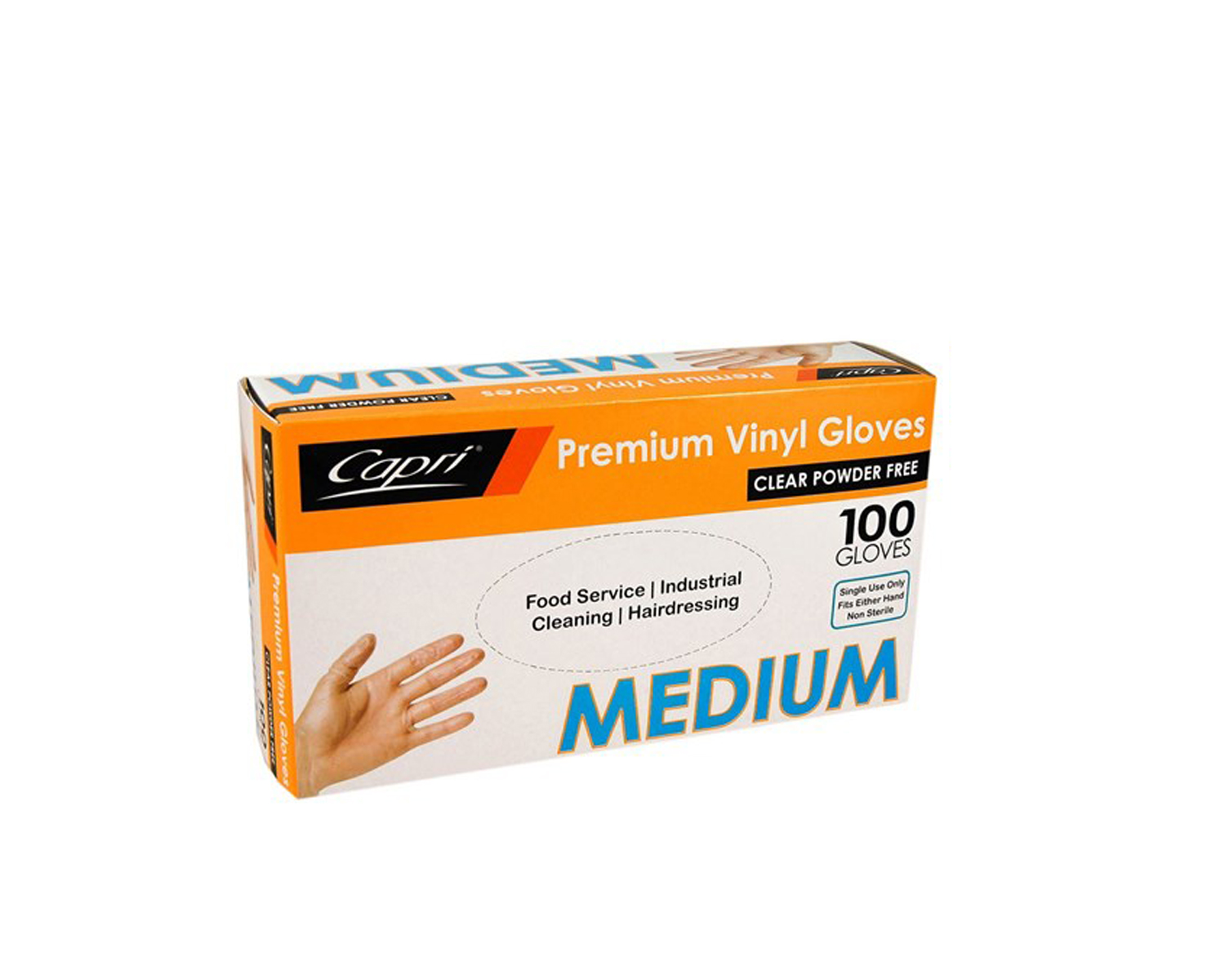 GLOVES VINYL PWD FREE(MEDIUM) X100