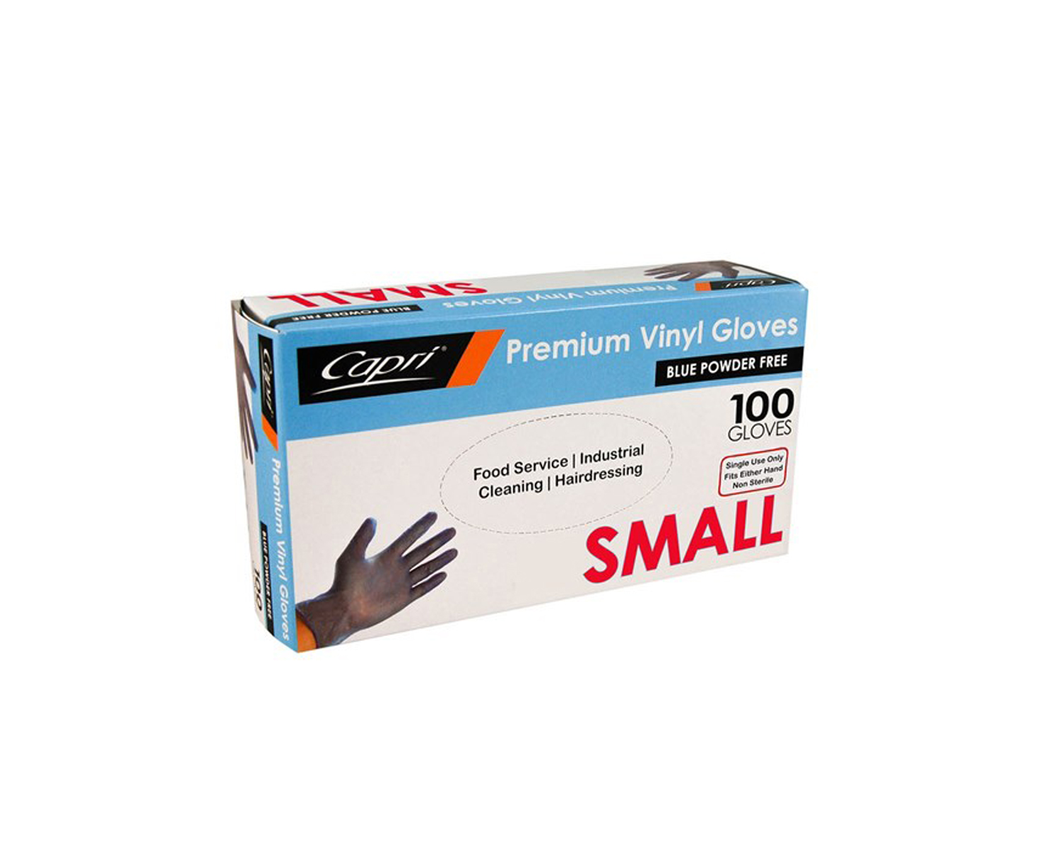 GLOVES BLUE POWDER FREE (SMALL) X 100
