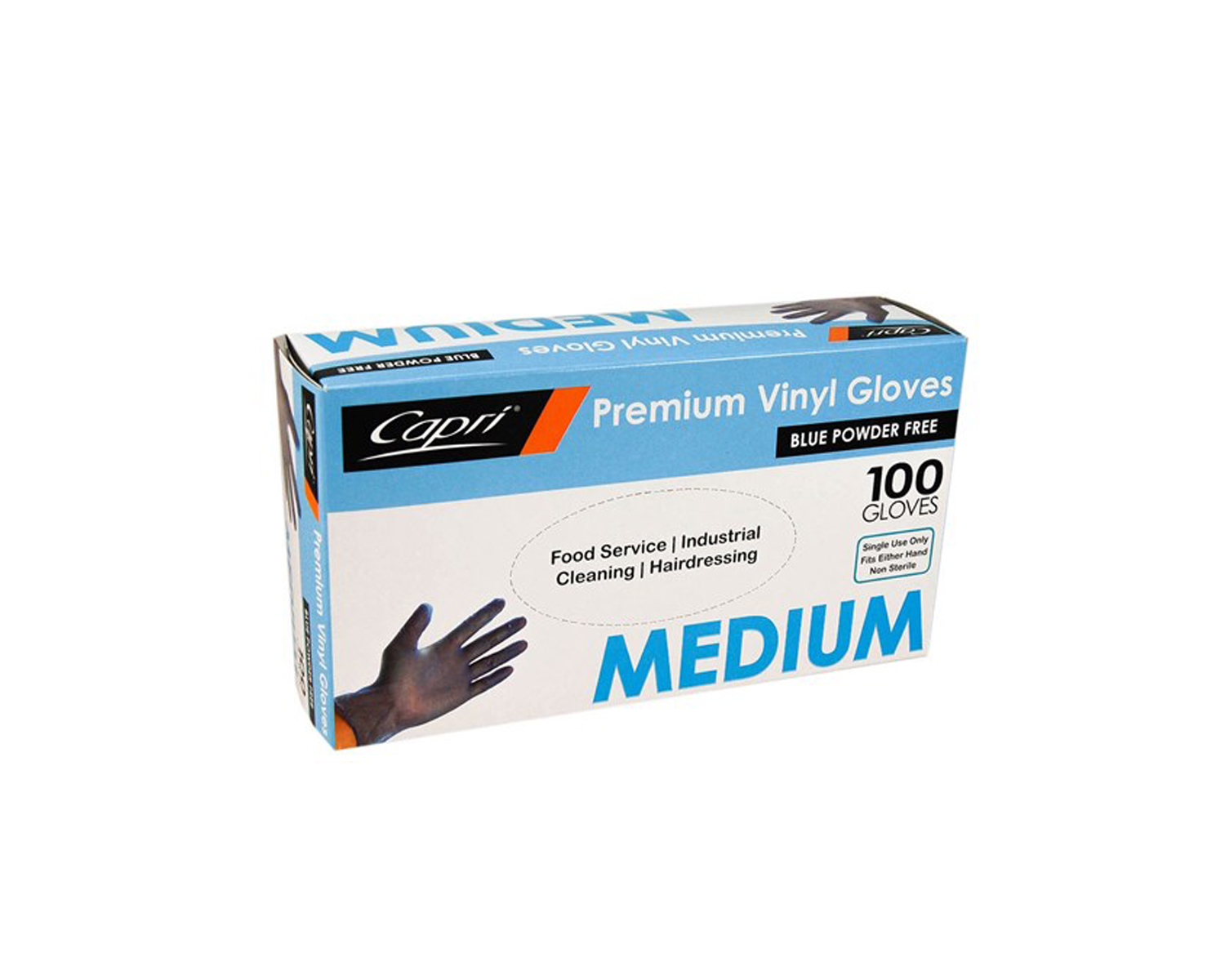 GLOVES BLUE POWDER (MEDIUM) X 100