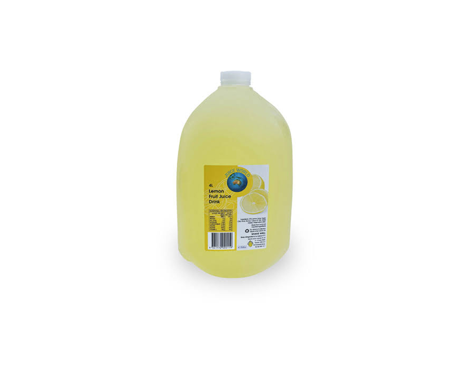 LEMON FRUIT DRINK 4LTR JUICE WORLD