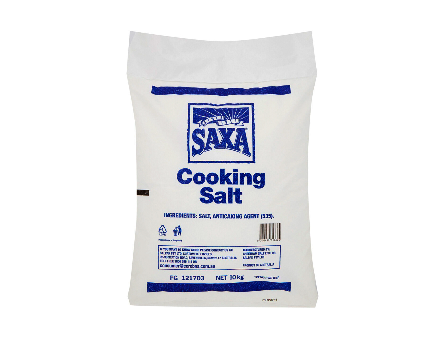 SALT COOKING SALT 10KG SAXA