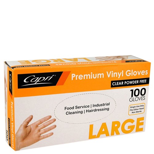 GLOVES VINYL (LARGE) X 100 