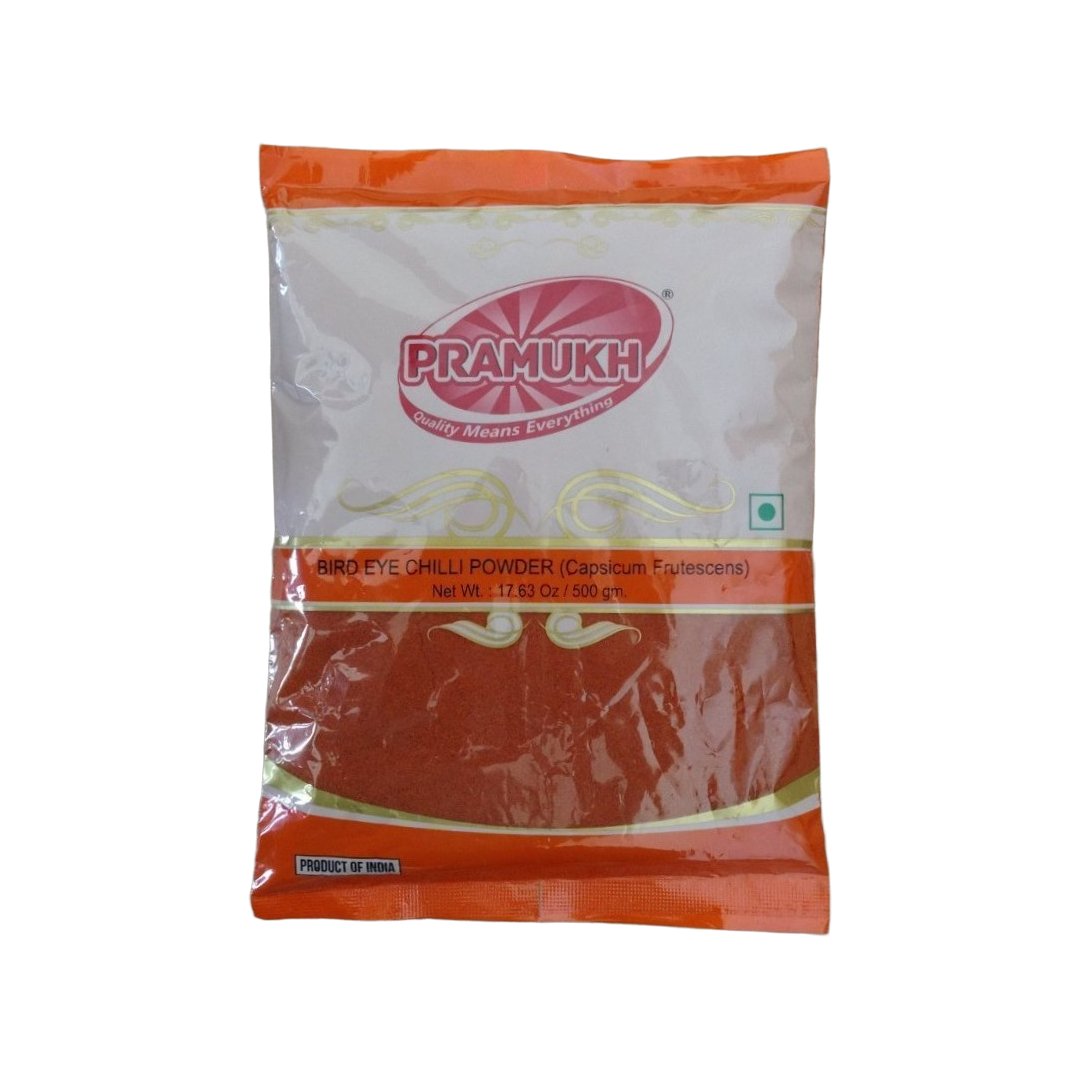 CHILLI POWDER HOT BIRD EYE 500G PRAMUKH 